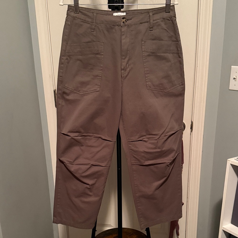 Pistola Women’s Green Cropped Utility Pants Sz 26